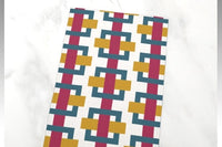 100% cotton absorbent flour sack tea towel with a modern, exclusive and limited edition quilt pattern print. 