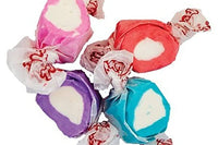 Berries & Creme taffy mix includes blueberry and creme, strawberry and creme, raspberry and creme, and huckleberry and creme.