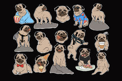 Vinny the Pug's Sticker group #1 contain many images inspired by actual photographs of Vinny climbing boulders in the Sonoran Desert.