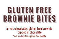 Nettie's Craft Brownies Gluten Free Brownie Bite milk dark white chocolate gluten free brownie bitesize dipped in chocolate.