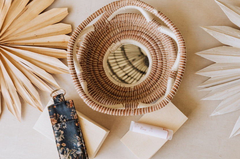 unique artisan goods handmade fair trade photo includes woven basket, lip balm and lip balm holder anchor of hope box