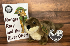 Rory the Creature Teacher and the River Otter! Each box comes with a plush, a fact sheet, and a vinyl sticker. 