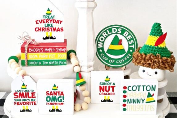 Holiday Tiered Tray Decor Items Box