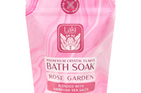 Laki Naturals Magnesium Bath Soaks in Lavender & Garden Rose, help relax, soothe and hydrate the mind and body.
