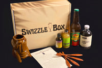 This kit comes with a Mai Tai Joe Tiki ceramic tiki mug,  lime juice, aromatic bitters, ginger beer, and Demerara syrup.