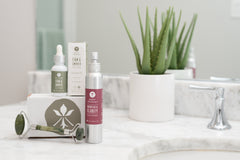 Root Journey Nourish and Clarify Facial Cleaner and Firm and Smooth Facial Serum. Vegan and Cruelty Free Leaping Bunny Certified. 
