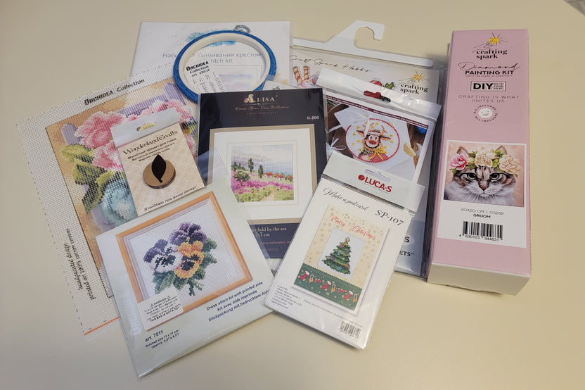 Wizardi Cross Stitch Supplies Subscription Box for DIY, Needlework and Craft Fans - Starter Pack