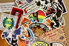 Pic shows assortment of teen-themed stickers as an example of what can come in a Quirky Pickle pack. 