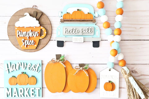 fall tiered tray decor