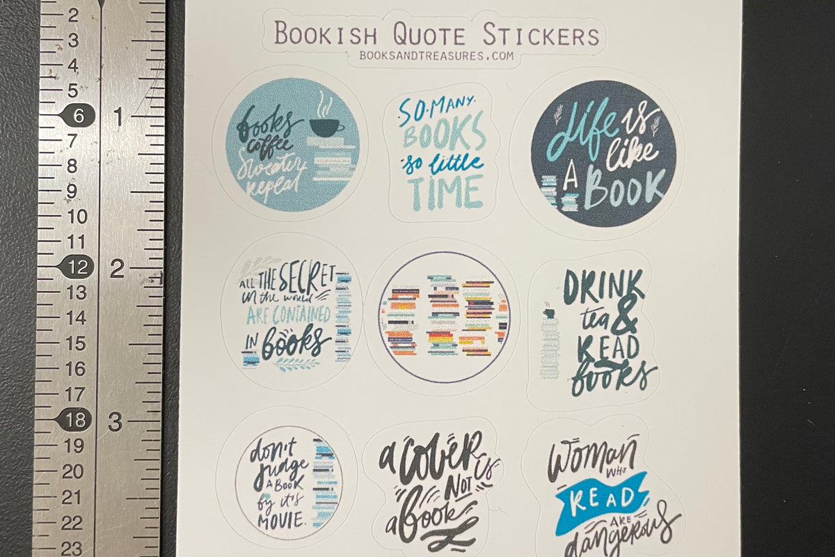 Image of Mini Bookish Quotes Sticker Sheets Set of 2