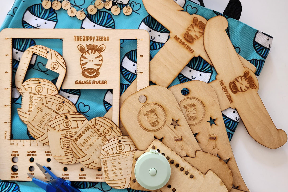 Ultimate Notions Gift Box for Knitting and Crochet from The Zippy Zebr