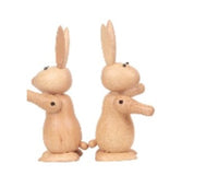 Cute Rabbit Green  Decorative Wood Carving Decor