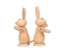 Cute Rabbit Green  Decorative Wood Carving Decor