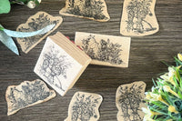 Gardening themed stationery box- vintage box DM36EOYR23H
different kinds of stamps, washi, pattern paper, and stickers that you can use in y