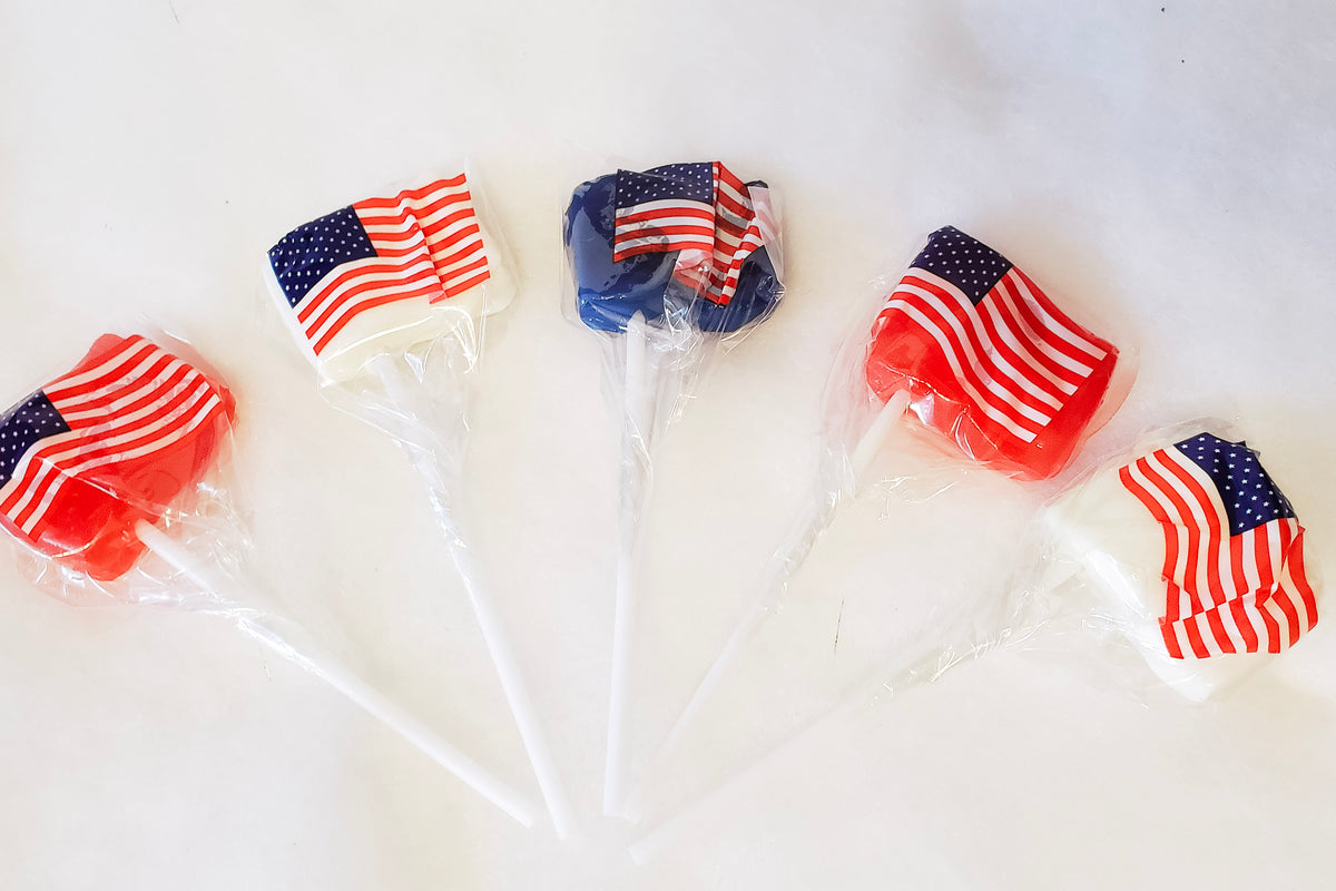 Image of American Flag Lollipops