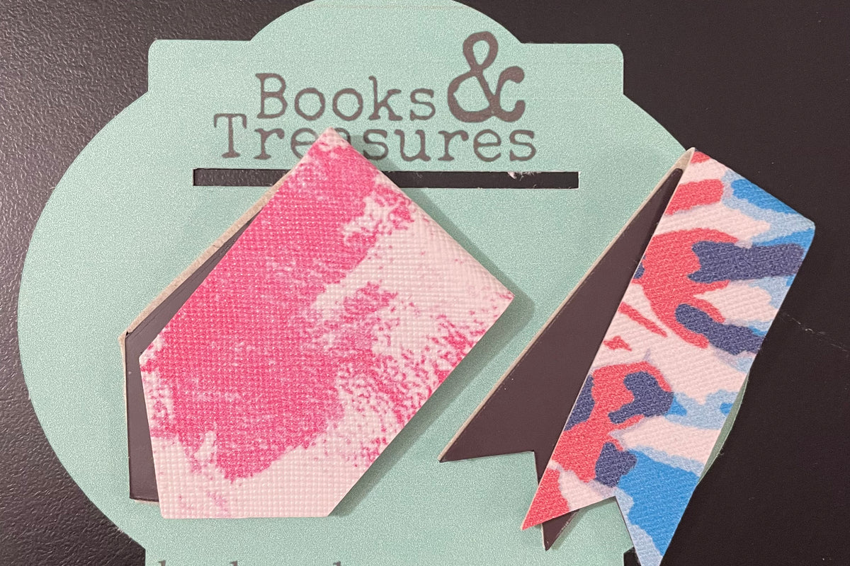 Image of Magnetic Faux Leather Bookmarks in Tie-Dye