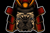 This Vinny the Pug Samurai graphic art rendition was inspired by a character I once saw in a Japanese epic. 