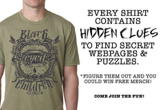 Each month contains a new paranormal theme and monthly challenge for you to play! Our shirts come with a content card to help you play.