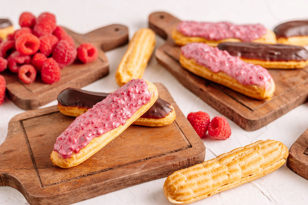 Image of Raspberry and Chocolate Eclairs