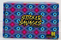 Colorful assortment of stickers from the Monthly Sticker Savages Box featuring monsters and whimsical designs for water bottle stickers