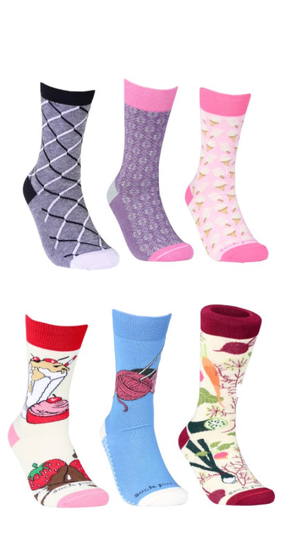 Image of Set of Four Amazing Pairs of Socks for Women (Wild & Crazy and Patterns & Prints) - 2 of each style