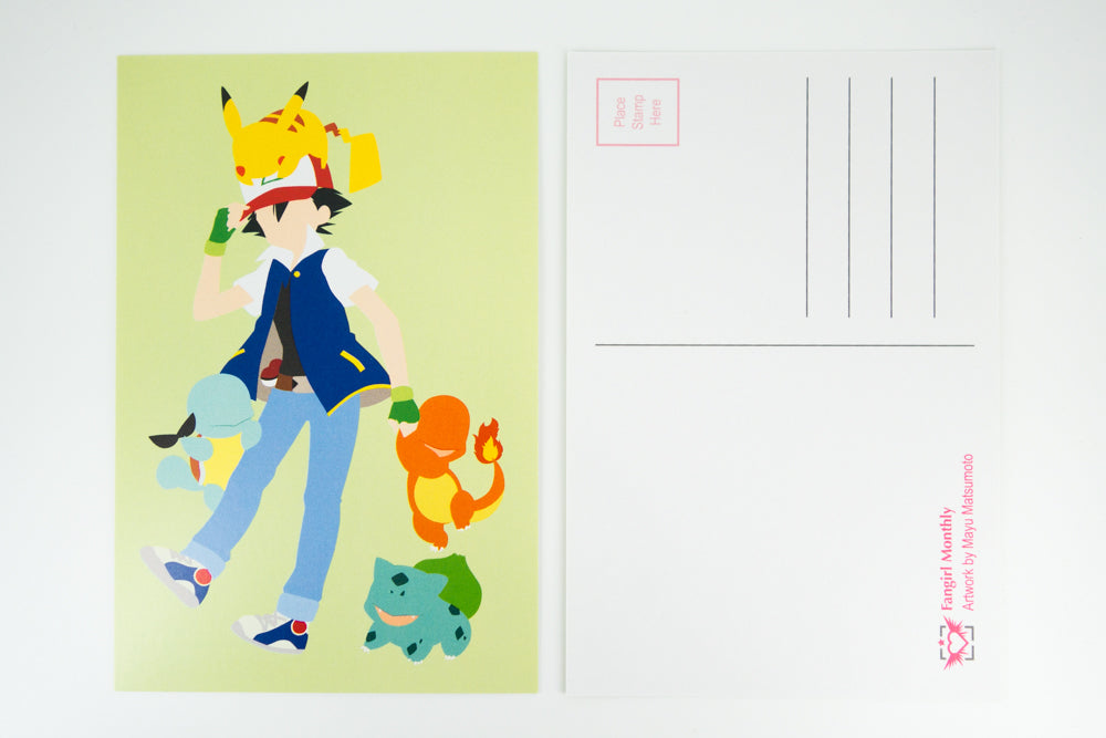 Image of Ash & Pokemon Postcard