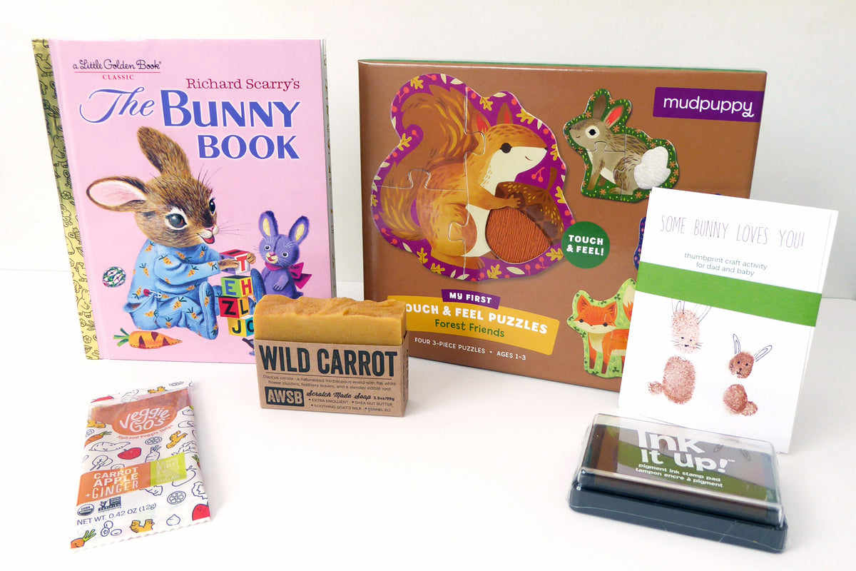 Image of April 2019 "Some Bunny Loves You, Dad" box - with puzzles