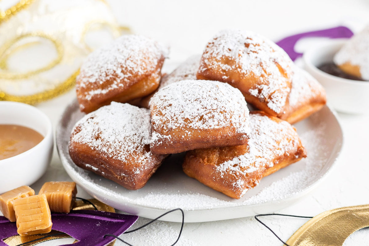 Image of Beignets with Caramel and Mocha Dipping Sauce