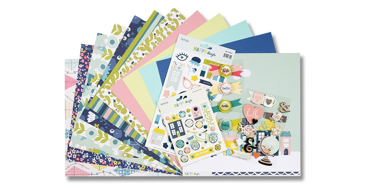 Image of Happy Days - My Mind’s Eye Scrapbooking Kit With Added Embellishments
