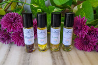 Positive Psychology based, Sacred Strengths Aromatherapy rolls made with organic essential oils, flower essence, and gemstones.