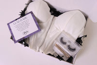 Glam Luxe Box filled with diamond hair clips, full wispy lashes, and a sweetheart neckline front zipper corset top.
