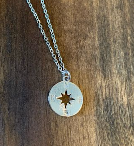 Image of Silver-tone Compass Necklace