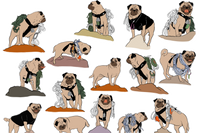 Vinny the Pug's Sticker group #6 contain many images inspired by actual photographs of Vinny in the Phoenix and the Sonoran Desert. 