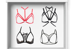 GOLD PLAN- 4 MIXED HARNESS AND CAGE BRAS