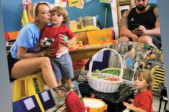 musical play instruments and items
Constructive, imaginative, artistic, dramatic, physical, literacy, and role play