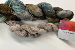 You can always expect a carefully curated box with great yarn and 3-4 fun notions with a tea sampler.