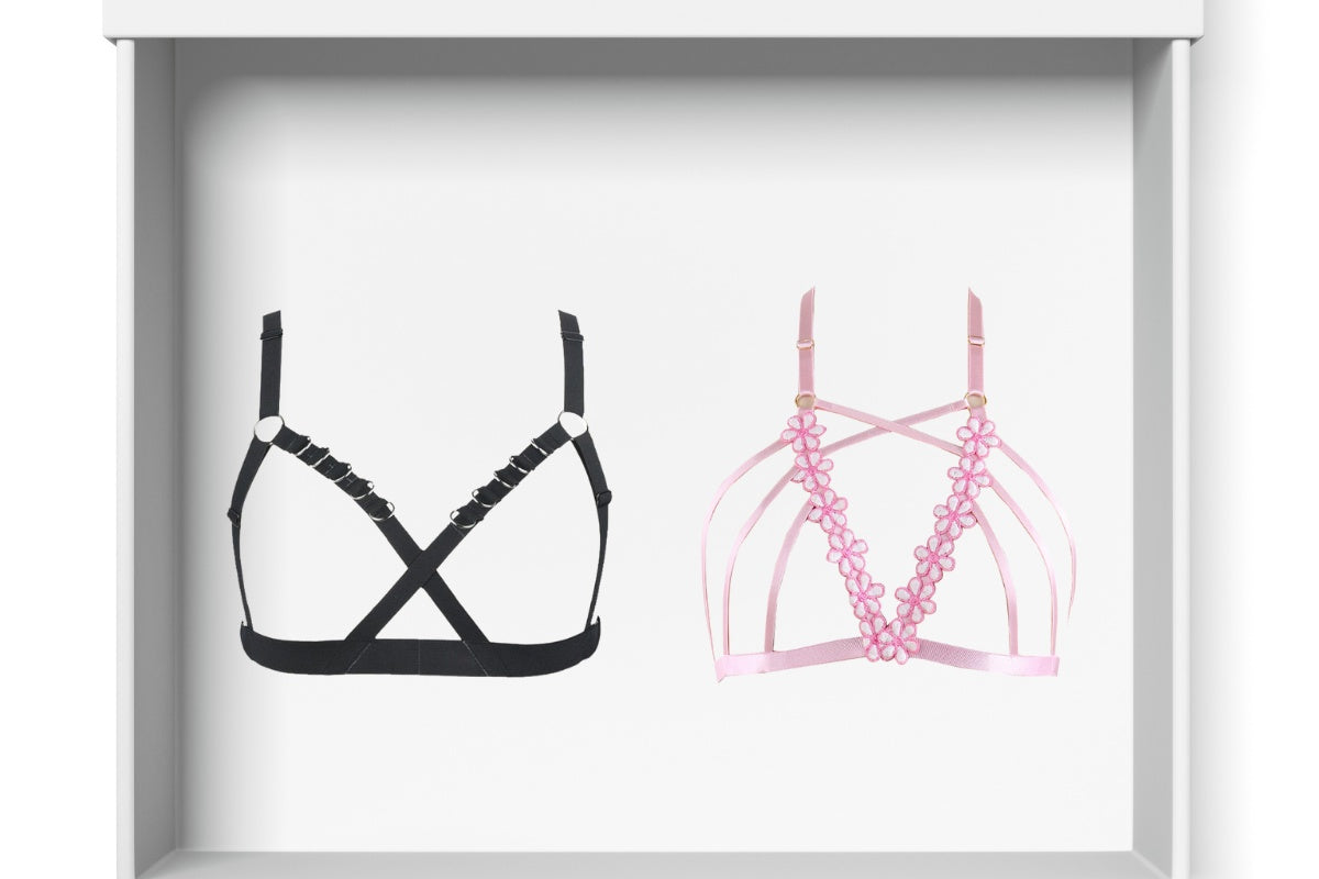 SILVER PLAN- 1 HARNESS BRA AND 1 CAGE BRA