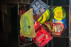 Display Fun size box. Glow in Dark , Flavors and Tattoos condoms