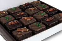 Image of our Boozy Combo of brownie bites. This box includes Irish Cream, Bourbon, and Guinness Brownie Bites.