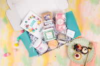 Treat Yourself Tubless Bath Bevy Box with Shower Steamers, Whipped Soap Whipped Soap scrub, shower steamers, soy candle, bar soap