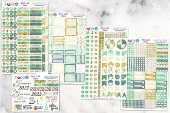 Functional Planner Sticker Kit for Planners - Calendars, Happy Planner, Bullet Journal, Leafy Treetops, Pocket, A5, EC, TN