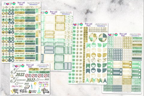 Functional Planner Sticker Kit for Planners - Calendars, Happy Planner, Bullet Journal, Leafy Treetops, Pocket, A5, EC, TN