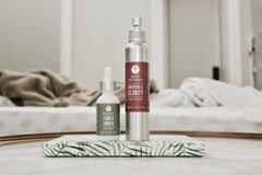 Root Journey Nourish and Clarify Facial Cleaner and Firm and Smooth Facial Serum. Vegan and Cruelty Free Leaping Bunny Certified. 