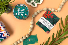 Sensory rich items like teas, aromatherapies and playlists. 6-8 full size items that are 100% natural and cruelty free.