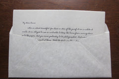 Letters are folded by hand and come to you in a period appropriate font