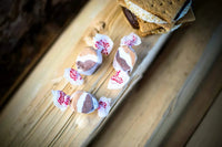 Roasted marshmallows, gooey chocolate, and crisp graham crackers create mouth-watering smores. This saltwater taffy feels like fall. 