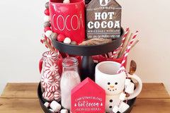 Holiday Tiered Tray Decor Items Box