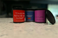 An example of our scented candles that come in our Friends subscription box featuring "Friends" quotes. Fragrances and quotes will vary.