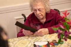 A fun senior living box. Great for the senior in your life who lives at a senior living center. Crafts and puzzles and other items then to 
