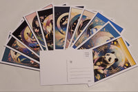High quality printed images, vivid colors, 4x6" postcards with note section, address section, and stamp pre-printed